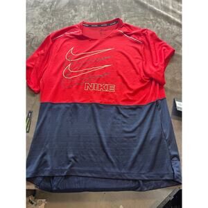 Nike Mens Shirt Adult 2XL XXL‎ Red Run Division Techknit Running NWT